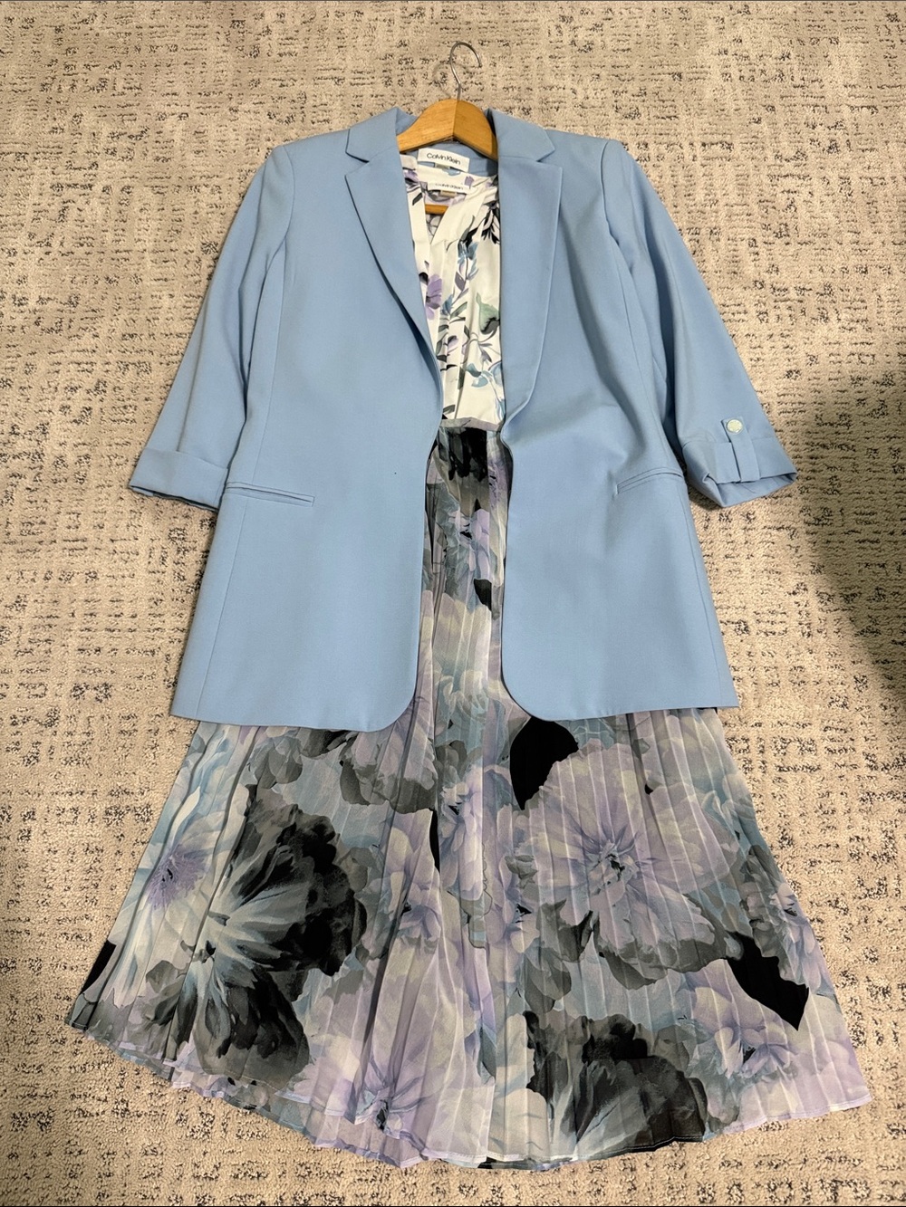 Calvin Klein Light Blue Tailored Blazer 3 in 1 set